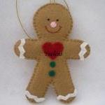 Gingerbread, Felt Christmas Ornament - Set Of 3